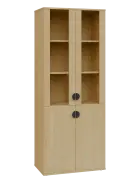 TN 5 - 7DS kancelářská skříň, 4-dveřová/prosklená, 1822x720x400, javor horský